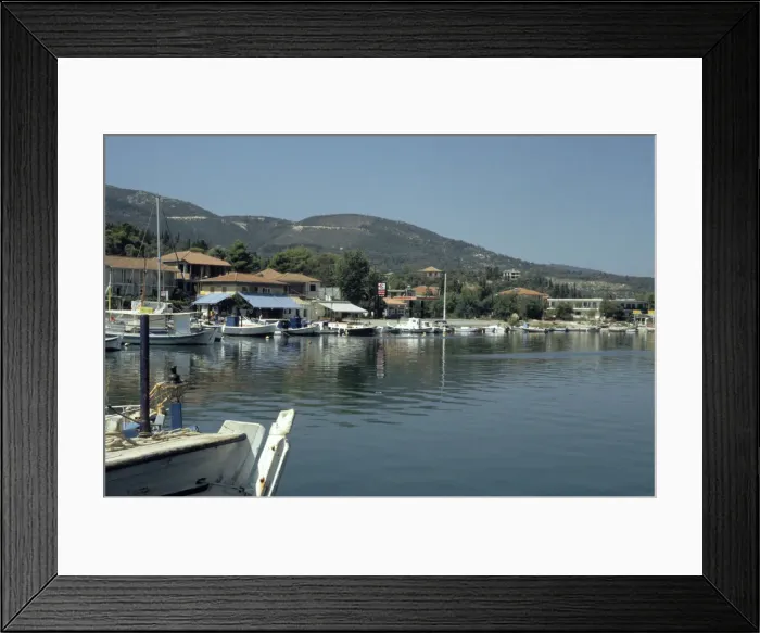 Framed Print : Harbour, Ligia, Lefkas, Greece Framed Print : Harbour, Ligia, Lefkas, Greece