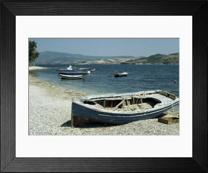Framed Print : Harbour, Ligia, Levkas, Greece Framed Print : Harbour, Ligia, Levkas, Greece