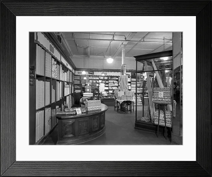 Framed Print : Co-op drapery department, Barnsley, South Yorkshire, 1956. Artist: Michael Walters Framed Print : Co-op drapery department, Barnsley, South Yorkshire, 1956. Artist: Michael Walters