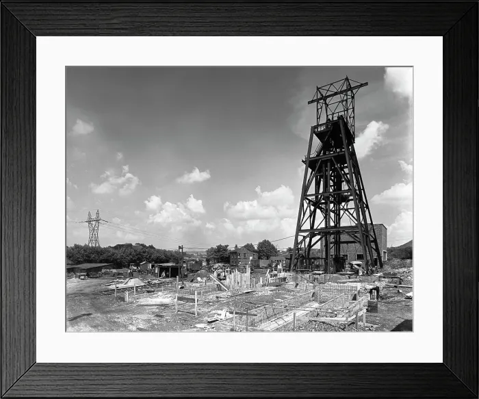 Framed Print : The new headgear at Kilnhurst colliery, South Yorkshire, 1957. Artist: Michael Walters Framed Print : The new headgear at Kilnhurst colliery, South Yorkshire, 1957. Artist: Michael Walters