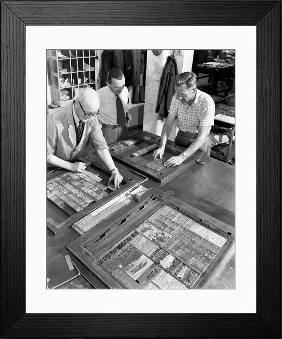Framed Print : Newspaper typesetting, Mexborough, South Yorkshire, 1959. Artist: Michael Walters Framed Print : Newspaper typesetting, Mexborough, South Yorkshire, 1959. Artist: Michael Walters