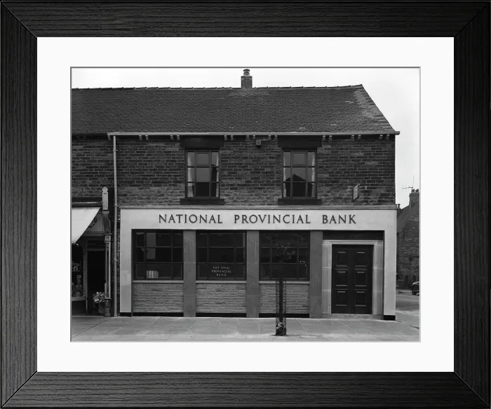 Framed Print : The National Provincial Bank, Goldthorpe, South Yorkshire, 1960. Artist: Michael Walters Framed Print : The National Provincial Bank, Goldthorpe, South Yorkshire, 1960. Artist: Michael Walters