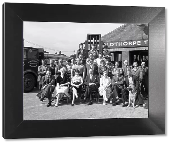 Timber yard workforce, Bolton upon Dearne, South Yorkshire, 1960. Artist: Michael Walters
