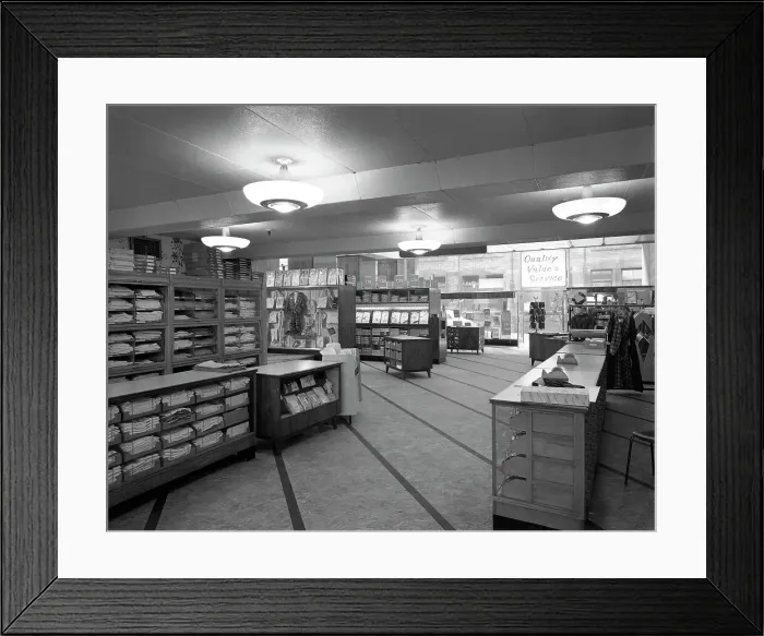 Framed Print : The new mens central tailoring department at the Co-op, Barnsley, South Yorkshire, 1961 Framed Print : The new mens central tailoring department at the Co-op, Barnsley, South Yorkshire, 1961