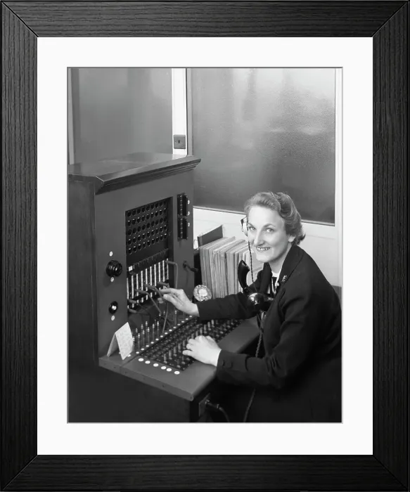 Framed Print : Switch board operator, Spillers Animal Foods, Gainsborough, Lincolnshire, 1960. Artist Framed Print : Switch board operator, Spillers Animal Foods, Gainsborough, Lincolnshire, 1960. Artist
