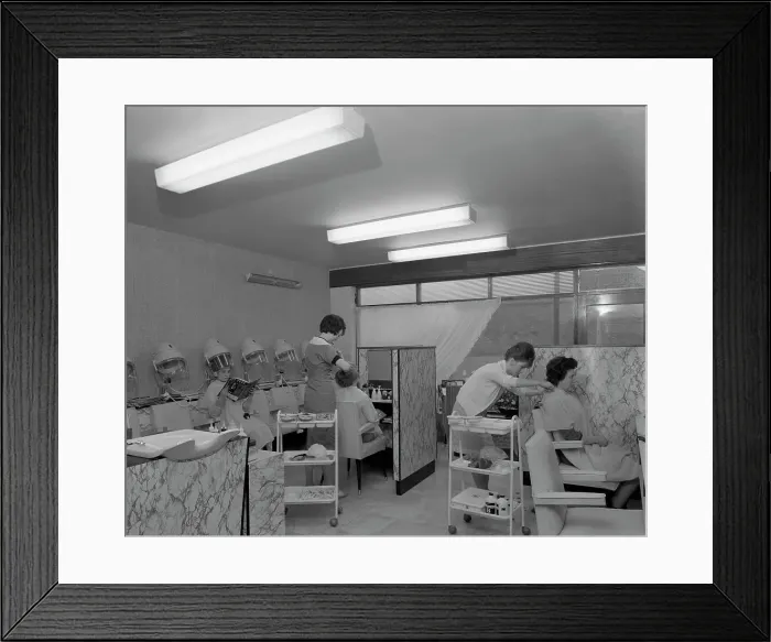 Framed Print : Hairdressers at work, Armthorpe, near Doncaster, South Yorkshire, 1961 Framed Print : Hairdressers at work, Armthorpe, near Doncaster, South Yorkshire, 1961