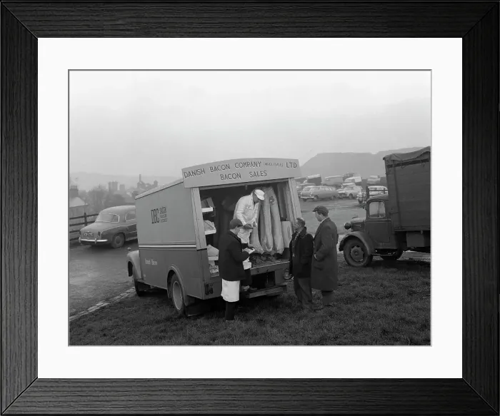 Framed Print : Danish Bacon Company wholesale lorry at Barnsley Market, South Yorkshire, 1961. Artist Framed Print : Danish Bacon Company wholesale lorry at Barnsley Market, South Yorkshire, 1961. Artist