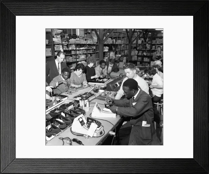 Framed Print : West Indian workers at the GEC, Swinton, South Yorkshire, 1962. Artist: Michael Walters Framed Print : West Indian workers at the GEC, Swinton, South Yorkshire, 1962. Artist: Michael Walters