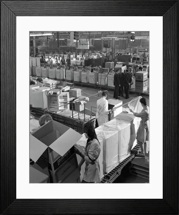 Framed Print : GEC electrical goods assembly plant, Swinton, South Yorkshire, 1963 Framed Print : GEC electrical goods assembly plant, Swinton, South Yorkshire, 1963