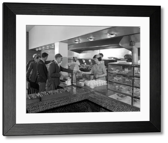 Framed Print : Steelworks canteen, Park Gate, Rotherham, South Yorkshire, 1964. Artist: Michael Walters Framed Print : Steelworks canteen, Park Gate, Rotherham, South Yorkshire, 1964. Artist: Michael Walters