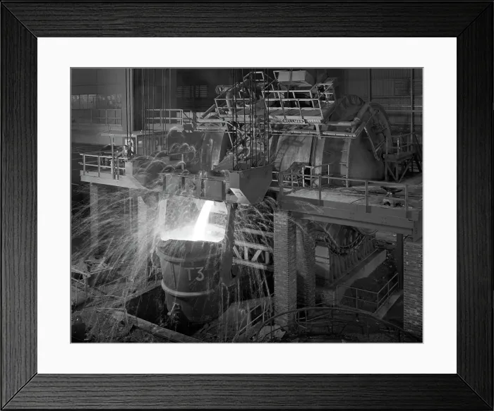 Framed Print : Pouring molten iron, Park Gate steelworks, Rotherham, South Yorkshire, 1964. Artist Framed Print : Pouring molten iron, Park Gate steelworks, Rotherham, South Yorkshire, 1964. Artist