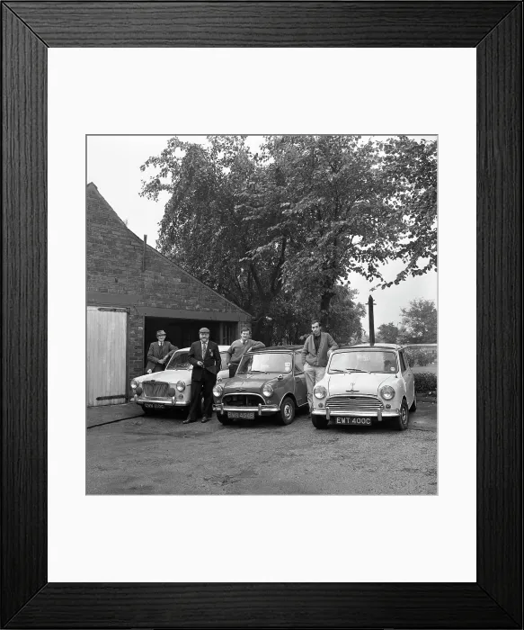 Framed Print : Group of friends with their cars, Mexborough, South Yorkshire, 1965 Framed Print : Group of friends with their cars, Mexborough, South Yorkshire, 1965