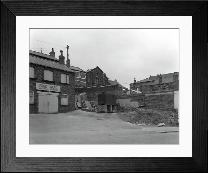 Framed Print : Greengrocers warehouse exterior, Mexborough, South Yorkshire, 1966 Framed Print : Greengrocers warehouse exterior, Mexborough, South Yorkshire, 1966