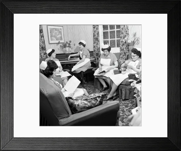 Framed Print : Nurses rest room, Montague Hospital, Mexborough, South Yorkshire, 1968. Artist Framed Print : Nurses rest room, Montague Hospital, Mexborough, South Yorkshire, 1968. Artist