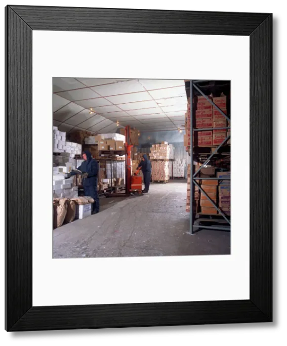 Framed Print : Workers in a cold store at Modern Foods, Mexborough, South Yorkshire, 1973. Artist Framed Print : Workers in a cold store at Modern Foods, Mexborough, South Yorkshire, 1973. Artist