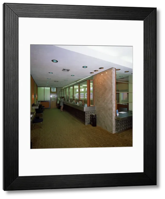 Framed Print : Yorkshire Bank refurbishment, near Barnsley, South Yorkshire, 1972 Framed Print : Yorkshire Bank refurbishment, near Barnsley, South Yorkshire, 1972
