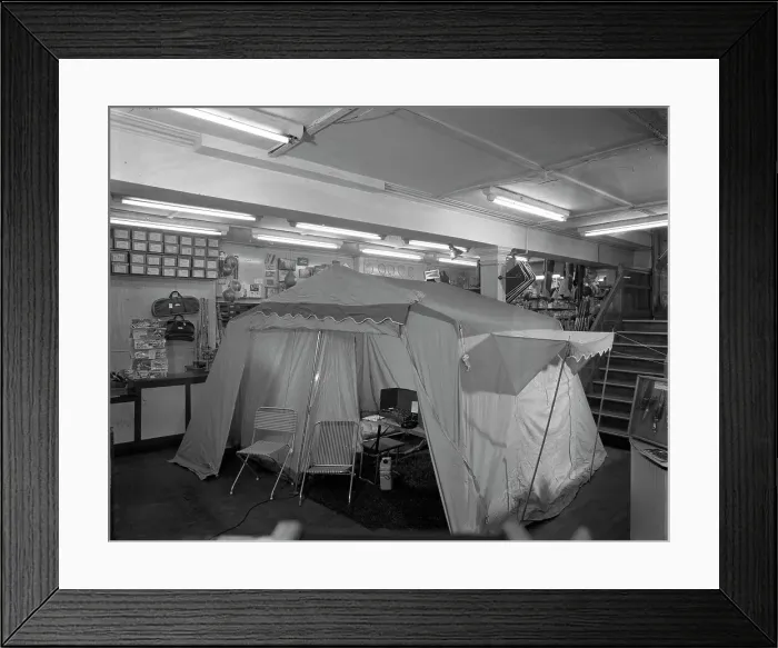 Framed Print : Interior of Sugg Sports shop, Sheffield, South Yorkshire, 1961. Artist: Michael Walters Framed Print : Interior of Sugg Sports shop, Sheffield, South Yorkshire, 1961. Artist: Michael Walters