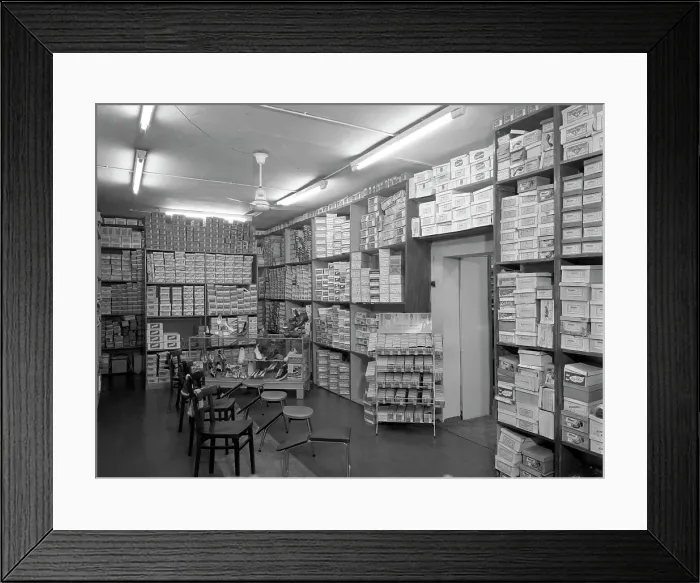 Framed Print : Sports shop interior, Sheffield, South Yorkshire, 1961. Artist: Michael Walters Framed Print : Sports shop interior, Sheffield, South Yorkshire, 1961. Artist: Michael Walters