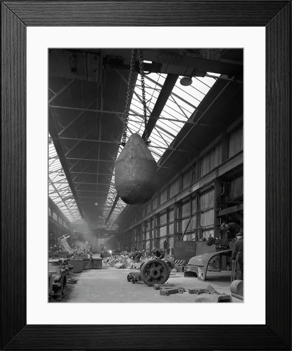 Framed Print : Edgar Allen steel foundry, Meadowhall, Sheffield, South Yorkshire, 1962. Artist Framed Print : Edgar Allen steel foundry, Meadowhall, Sheffield, South Yorkshire, 1962. Artist