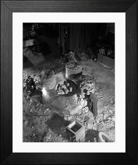 Framed Print : Pole magnet casting from above, Edgar Allens steel foundry, Sheffield, South Yorkshire, 1963 Framed Print : Pole magnet casting from above, Edgar Allens steel foundry, Sheffield, South Yorkshire, 1963