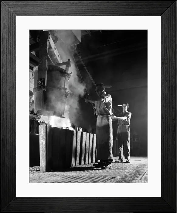 Framed Print : Teeming iron in the Steel City, Sheffield, South Yorkshire, 1963 Framed Print : Teeming iron in the Steel City, Sheffield, South Yorkshire, 1963