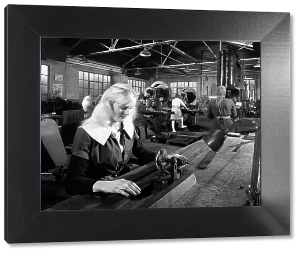 Female workers sharpening saw blades at Slack Sellars & Co, Sheffield, South Yorkshire, 1963