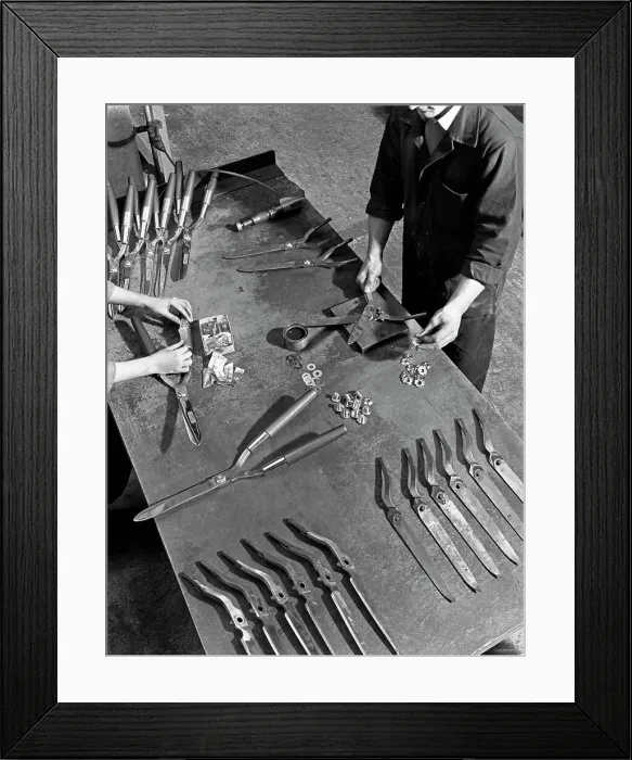 Framed Print : Assembling garden shears, Sheffield, South Yorkshire, 1965. Artist: Michael Walters Framed Print : Assembling garden shears, Sheffield, South Yorkshire, 1965. Artist: Michael Walters