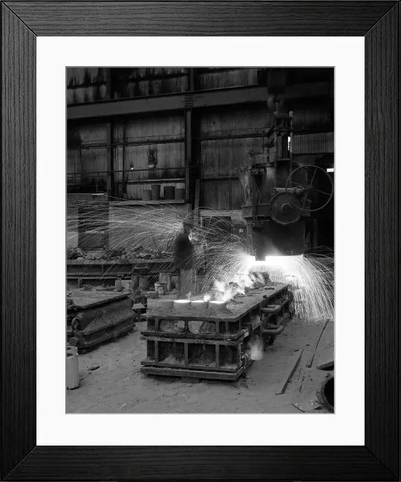 Framed Print : Casting a 1 in 14 rail crossing, Sheffield, South Yorkshire, 1964 Framed Print : Casting a 1 in 14 rail crossing, Sheffield, South Yorkshire, 1964