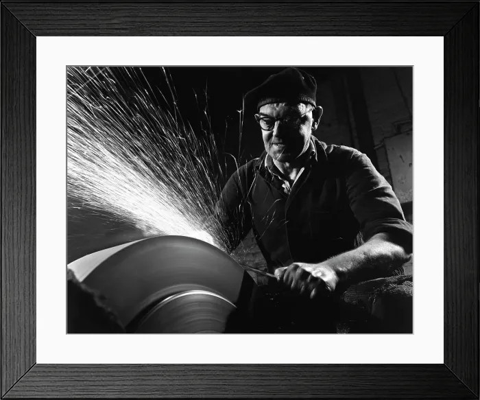 Framed Print : Grinding (sharpening), Everlast Garden tools, Sheffield, South Yorkshire, 1965. Artist Framed Print : Grinding (sharpening), Everlast Garden tools, Sheffield, South Yorkshire, 1965. Artist