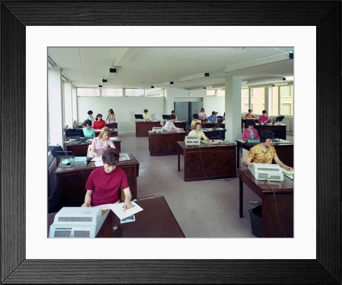 Framed Print : Administration office at Huntsman House, Leeds, West Yorkshire, 1968 Framed Print : Administration office at Huntsman House, Leeds, West Yorkshire, 1968