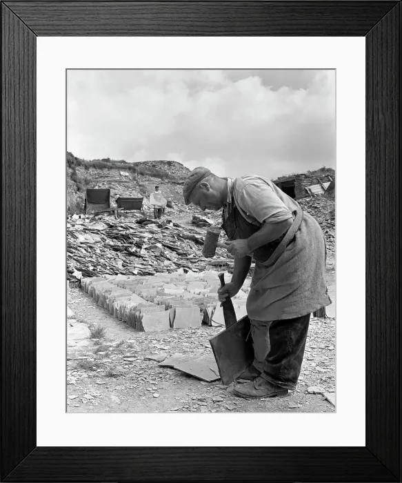 Framed Print : Dressing slate at Trebarwith Slate Quarry, Cornwall, 1959. Artist: Michael Walters Framed Print : Dressing slate at Trebarwith Slate Quarry, Cornwall, 1959. Artist: Michael Walters