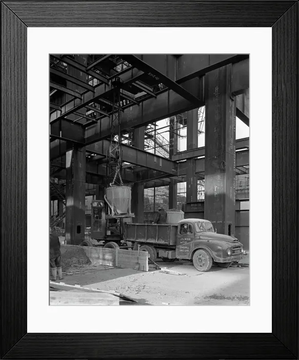 Framed Print : Austin lorry on a construction site, Leeds, West Yorkshire, 1959. Artist: Michael Walters