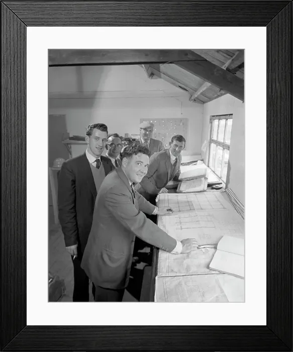 Framed Print : Management and staff of George Wimpey & Co, Gainsborough, Lincolnshire, 1960 Framed Print : Management and staff of George Wimpey & Co, Gainsborough, Lincolnshire, 1960