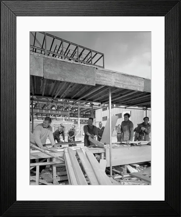 Framed Print : Carpenters on a building site, Gainsborough, Lincolnshire, 1960. Artist: Michael Walters Framed Print : Carpenters on a building site, Gainsborough, Lincolnshire, 1960. Artist: Michael Walters