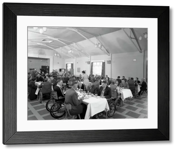 Framed Print : Dining hall of the CISWO paraplegic centre, Pontefract, West Yorkshire, 1960. Artist Framed Print : Dining hall of the CISWO paraplegic centre, Pontefract, West Yorkshire, 1960. Artist