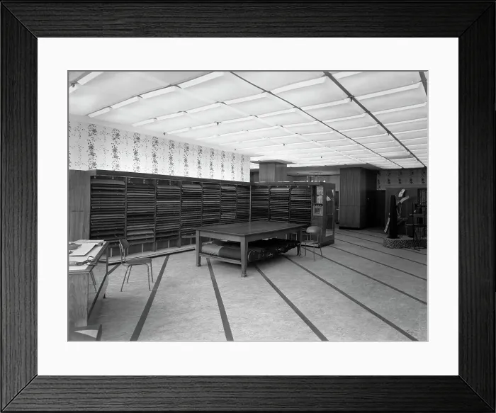 Framed Print : Barnsley Co-operative society, mens tailoring department, South Yorkshire, 1960 Framed Print : Barnsley Co-operative society, mens tailoring department, South Yorkshire, 1960