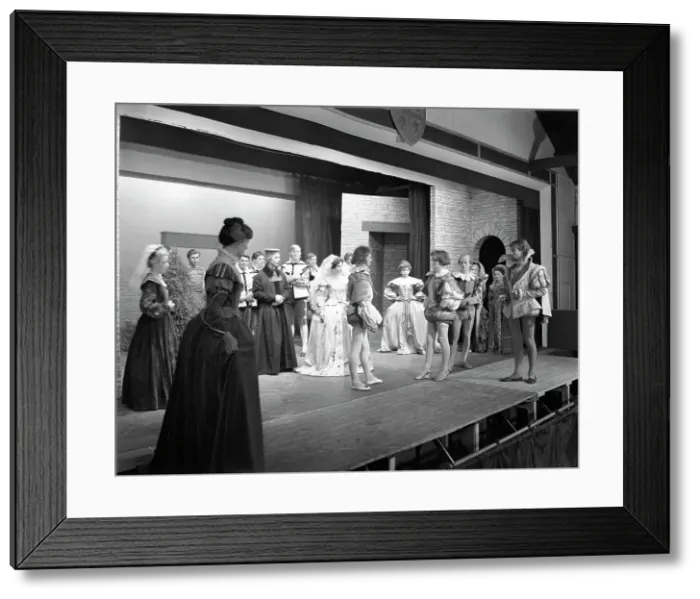 Framed Print : Production of Shakespeares Twelfth Night, Worksop College, Derbyshire, 1960. Artist