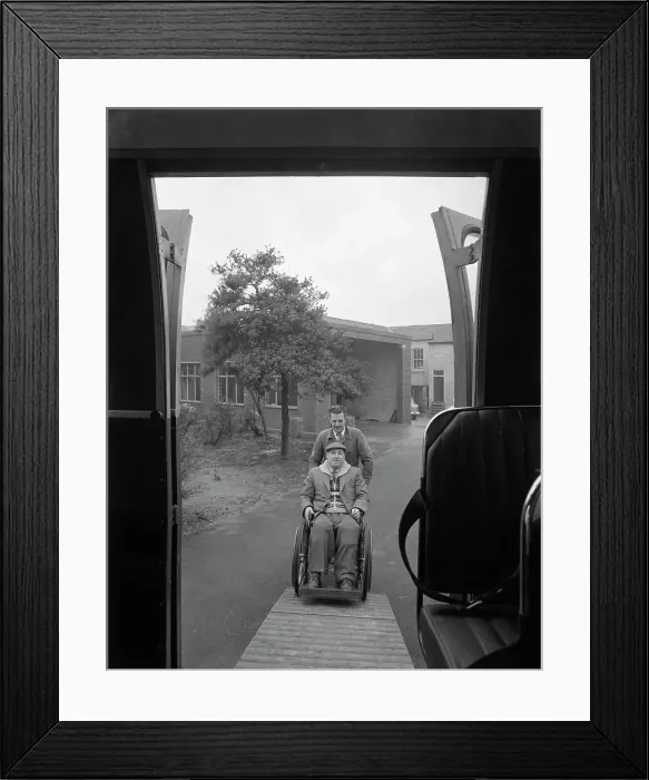 Framed Print : Paraplegic bus, Pontefract, West Yorkshire, 1960. Artist: Michael Walters Framed Print : Paraplegic bus, Pontefract, West Yorkshire, 1960. Artist: Michael Walters