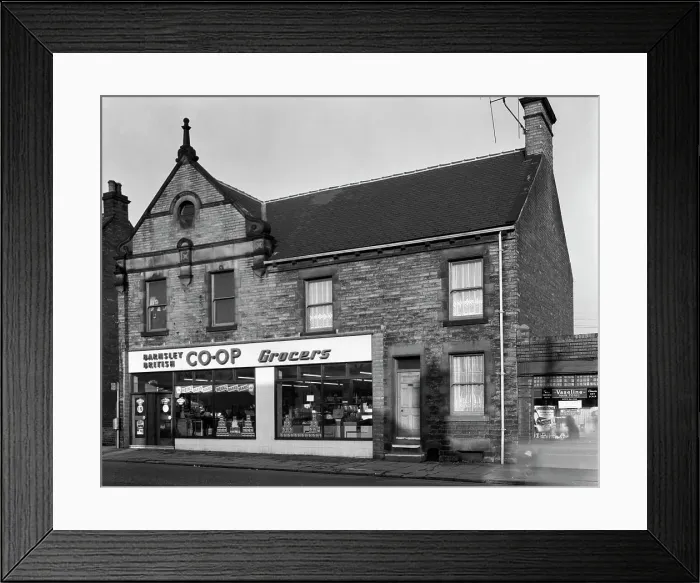 Framed Print : Barnsley Co-op, Stairfoot branch exterior, South Yorkshire, 1961. Artist: Michael Walters Framed Print : Barnsley Co-op, Stairfoot branch exterior, South Yorkshire, 1961. Artist: Michael Walters