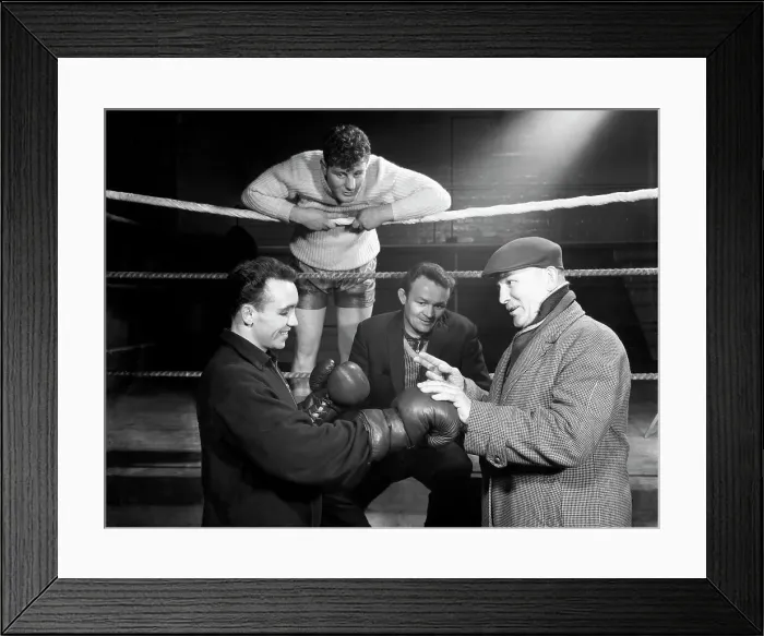 Framed Print : A miner from Sunderland gets some ringside boxing advise, Newcastle, 1964. Artist