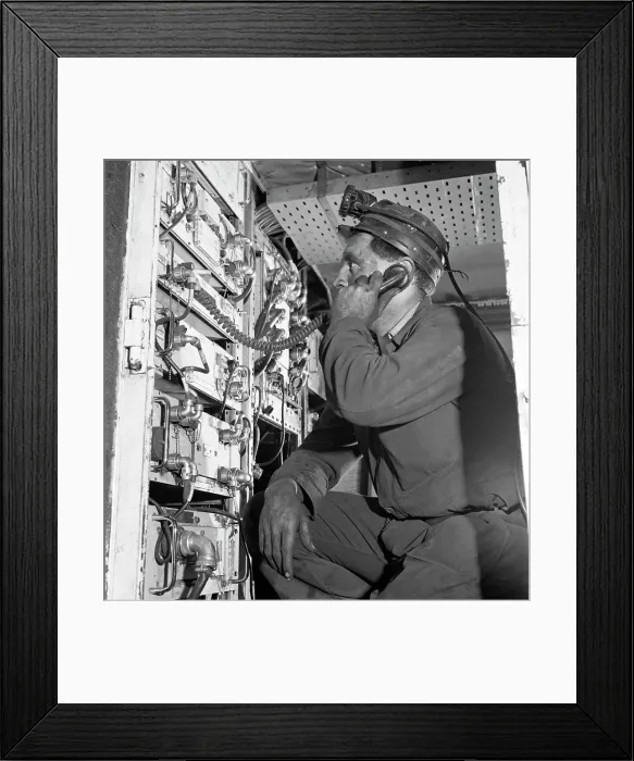 Framed Print : Comunications, a miner from Bevercotes Colliery, Nottinghamshire, 1967 Framed Print : Comunications, a miner from Bevercotes Colliery, Nottinghamshire, 1967