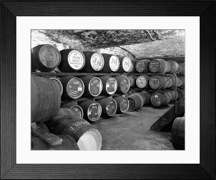 Framed Print : Whisky in barrels at a bonded warehouse, Sheffield, South Yorkshire, 1960. Artist Framed Print : Whisky in barrels at a bonded warehouse, Sheffield, South Yorkshire, 1960. Artist