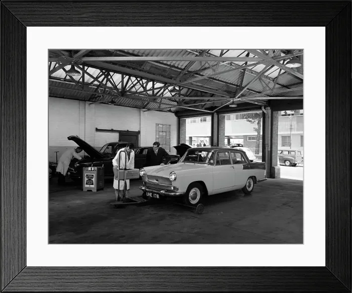 Framed Print : Scene in Globe & Simpsons auto electrical workshop, Nottingham, Nottinghamshire, 1961 Framed Print : Scene in Globe & Simpsons auto electrical workshop, Nottingham, Nottinghamshire, 1961