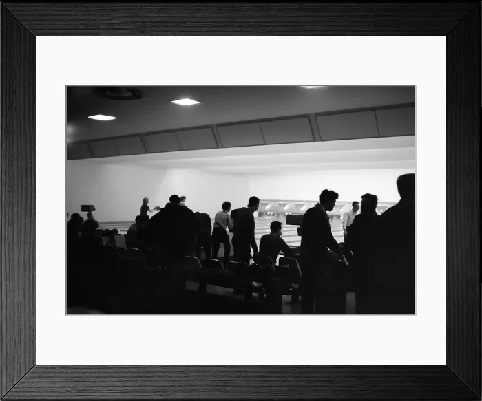 Framed Print : Bowling alley scene, Sheffield, South Yorkshire, 1964. Artist: Michael Walters Framed Print : Bowling alley scene, Sheffield, South Yorkshire, 1964. Artist: Michael Walters