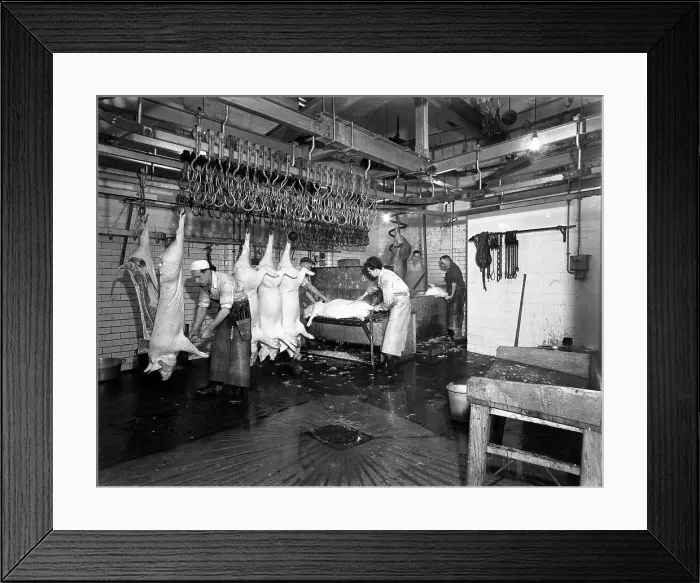 Framed Print : Butchery factory, Rawmarsh, South Yorkshire, 1955. Artist: Michael Walters Framed Print : Butchery factory, Rawmarsh, South Yorkshire, 1955. Artist: Michael Walters