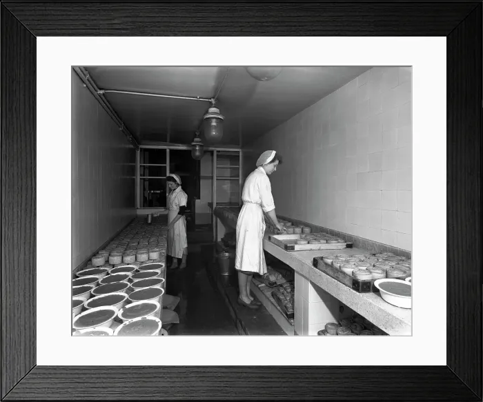 Framed Print : Making pork pies, Schonhuts butchery factory, Rawmarsh, South Yorkshire, 1955. Artist Framed Print : Making pork pies, Schonhuts butchery factory, Rawmarsh, South Yorkshire, 1955. Artist