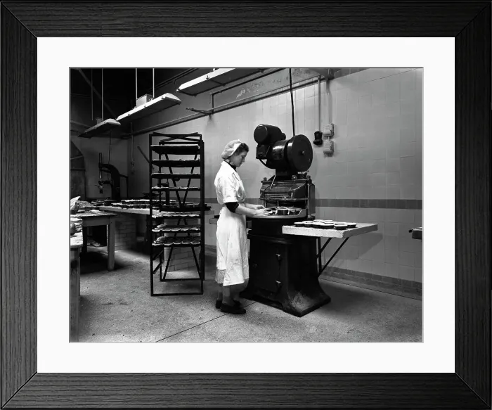 Framed Print : Meat pie production, Rawmarsh, South Yorkshire, 1959. Artist: Michael Walters Framed Print : Meat pie production, Rawmarsh, South Yorkshire, 1959. Artist: Michael Walters