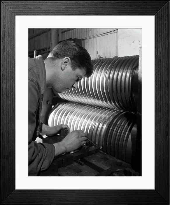 Framed Print : Roll turning at the Edgar Allen Steel Foundry, Sheffield, South Yorkshire, 1962. Artist Framed Print : Roll turning at the Edgar Allen Steel Foundry, Sheffield, South Yorkshire, 1962. Artist