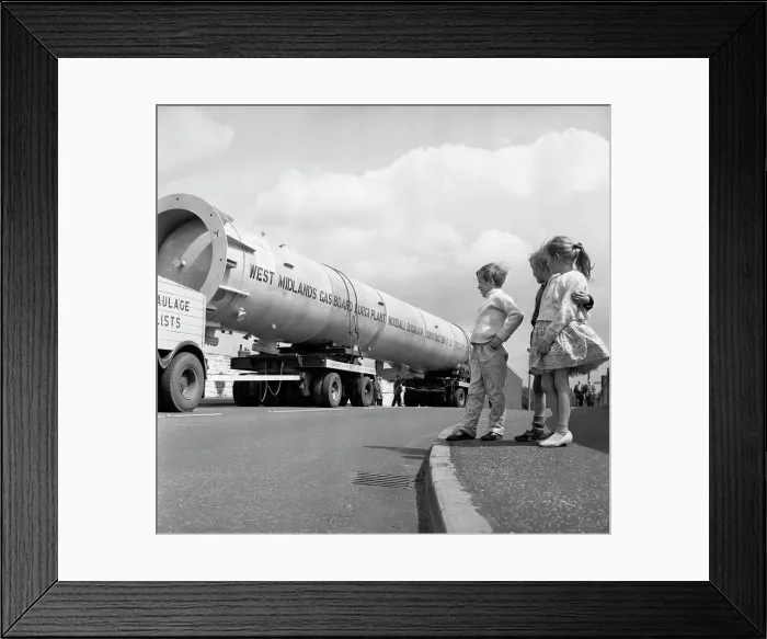 Framed Print : An absorption tower being transported by road, Dukenfield, Manchester, 1962. Artist Framed Print : An absorption tower being transported by road, Dukenfield, Manchester, 1962. Artist