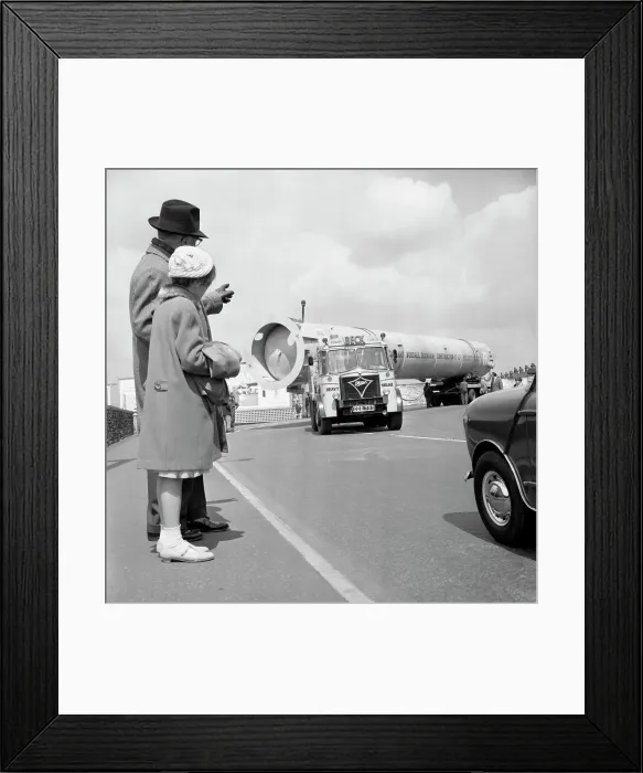 Framed Print : An absorption tower being transported by road, Dukenfield, Manchester, 1962. Artist Framed Print : An absorption tower being transported by road, Dukenfield, Manchester, 1962. Artist